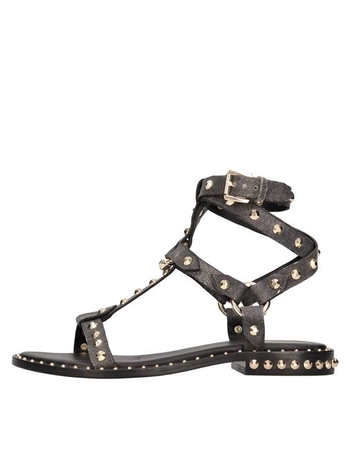 Flat leather sandals ASH | PULP INTERCEPTORNERO